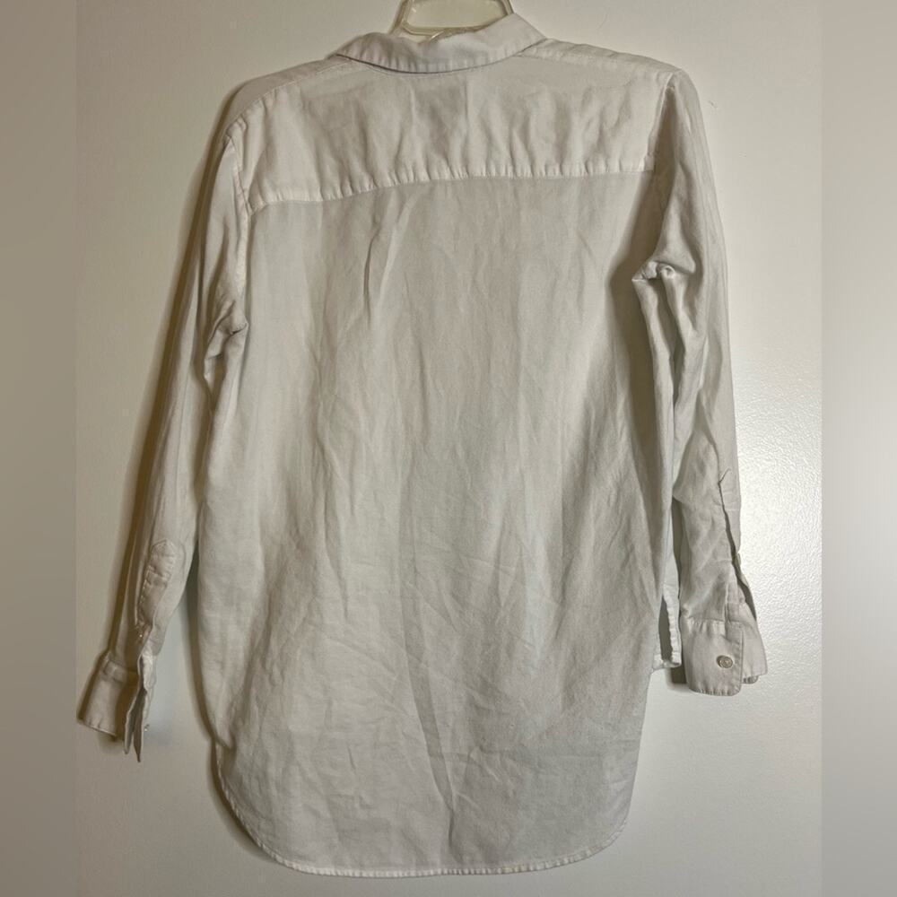 Madewell Signature Poplin Oversized White Long Sleeve Button Down Top - Picture 6 of 6